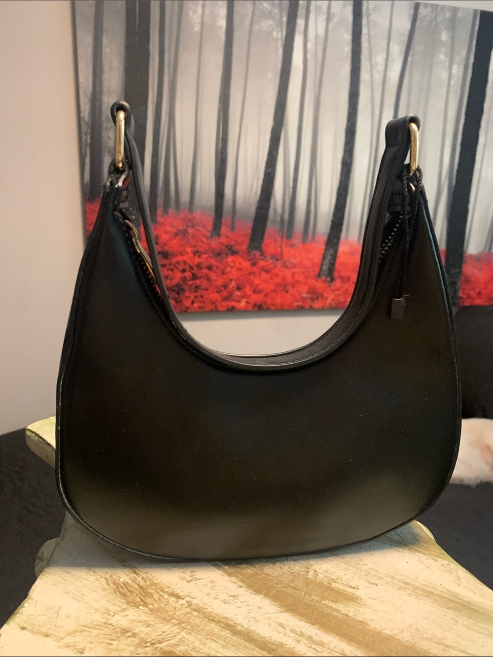Call It Spring Black Crescent Shoulder Bag